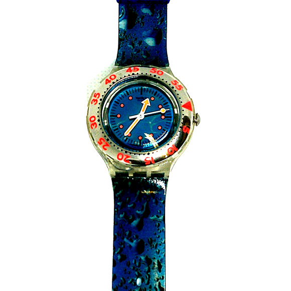 Vintage Swatch Scuba watch WATER DROP SDK123 rare Diver Swiss Quartz 8200IS - Picture 4 of 8